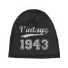 Funny Vintage 1943 80th Birthday Gifts Beanie Hat Men Winter Hats Women Skull Cap Slouchy Hats Knit Hedging Hat Black view 4