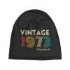 50Th Birthday Vintage 1973 Original Parts Beanie Hat Men Winter Hats Women Skull Cap Knit Hat Slouchy Hats Black view 4