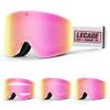 LECAGE Ski Goggles Photochromic Light Adaptive Lens Frameless Snow/Snowboard Goggles UV Protection for Men Women view 1