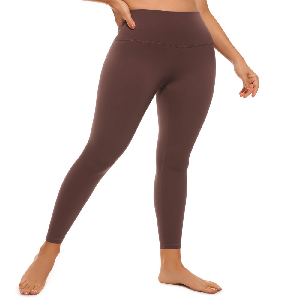 CRZ YOGA Air Feeling High Waisted Leggings for Women 25'' - Warm Thick Workout Buttery Soft Yoga Pants Lounge Taupe Large