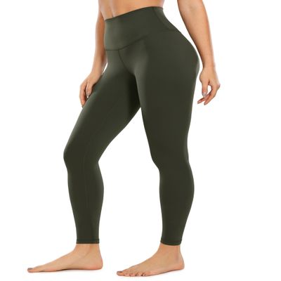 CRZ YOGA Air Feeling High Waisted Leggings for Women 28'' - Warm Thick Workout Buttery Soft Yoga Pants Lounge Olive Green X-Large