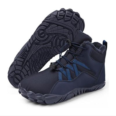 Men's Women's Warm Snow Boots, Waterproof Fur Lined Ankle Boots Winter Booties, Cold Weather Outdoor Hiking Shoes with Wide Toe Fashion Men's Winter Boots (Color : Blue-A, Size : 11)