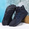 Men's Women's Warm Snow Boots, Waterproof Fur Lined Ankle Boots Winter Booties, Cold Weather Outdoor Hiking Shoes with Wide Toe Fashion Men's Winter Boots (Color : Blue-A, Size : 11) view 2