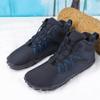 Men's Women's Warm Snow Boots, Waterproof Fur Lined Ankle Boots Winter Booties, Cold Weather Outdoor Hiking Shoes with Wide Toe Fashion Men's Winter Boots (Color : Blue-A, Size : 11) view 3