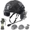 SIANKO Paintball Airsoft Fast PJ Helmet Set,with Tactical Headset Helmet Cover Dummy Flashbang Model Light,for Hunting CQB Cs Military Games (Black/L) view 1