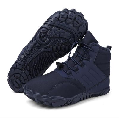 Men's Women's Warm Snow Boots, Waterproof Fur Lined Ankle Boots Winter Booties, Cold Weather Outdoor Hiking Shoes with Wide Toe Fashion Men's Winter Boots (Color : Blue-B, Size : 7)