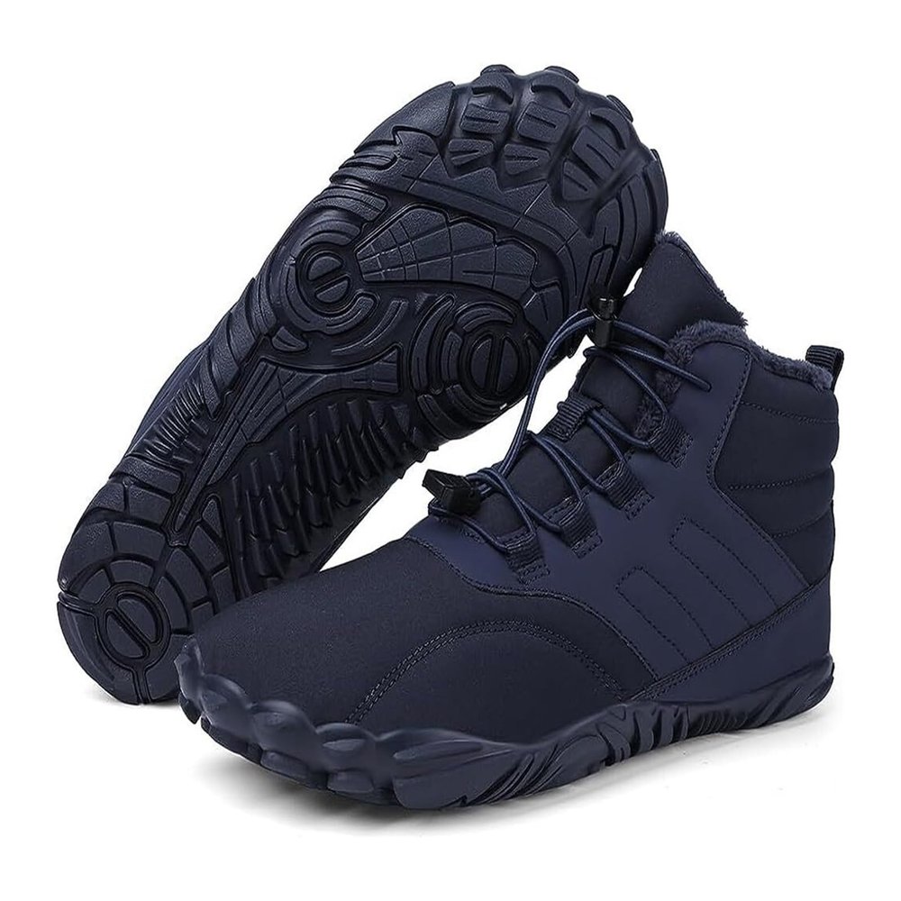 Men's Women's Warm Snow Boots, Waterproof Fur Lined Ankle Boots Winter Booties, Cold Weather Outdoor Hiking Shoes with Wide Toe Fashion Men's Winter Boots (Color : Blue-B, Size : 7)