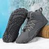 Men's Women's Warm Snow Boots, Waterproof Fur Lined Ankle Boots Winter Booties, Cold Weather Outdoor Hiking Shoes with Wide Toe Fashion Men's Winter Boots (Color : Gray-A, Size : 8) view 2
