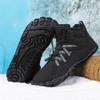Men's Women's Warm Snow Boots, Waterproof Fur Lined Ankle Boots Winter Booties, Cold Weather Outdoor Hiking Shoes with Wide Toe Fashion Men's Winter Boots (Color : Black-A, Size : 8.5) view 2