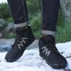Men's Women's Warm Snow Boots, Waterproof Fur Lined Ankle Boots Winter Booties, Cold Weather Outdoor Hiking Shoes with Wide Toe Fashion Men's Winter Boots (Color : Black-A, Size : 8.5) view 4