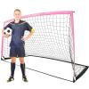 RUNBOW 9x5 ft Portable Kids Soccer Goal for Backyard Adult Junior Large Girl Practice Soccer Net with Carry Bag (9x5ft, Pink, 1 Pack) view 1