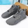 Men's Women's Warm Snow Boots, Waterproof Fur Lined Ankle Boots Winter Booties, Cold Weather Outdoor Hiking Shoes with Wide Toe Fashion Men's Winter Boots (Color : Gray-A, Size : 8.5) view 3