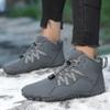 Men's Women's Warm Snow Boots, Waterproof Fur Lined Ankle Boots Winter Booties, Cold Weather Outdoor Hiking Shoes with Wide Toe Fashion Men's Winter Boots (Color : Gray-A, Size : 8.5) view 4