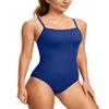 SYROKAN Women's One Piece Swimsuit Athletic Competitive Racerback Sport Swimwear Training Bathing Suit Waves Blue 34 view 1