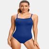 SYROKAN Women's One Piece Swimsuit Athletic Competitive Racerback Sport Swimwear Training Bathing Suit Waves Blue 34 view 3