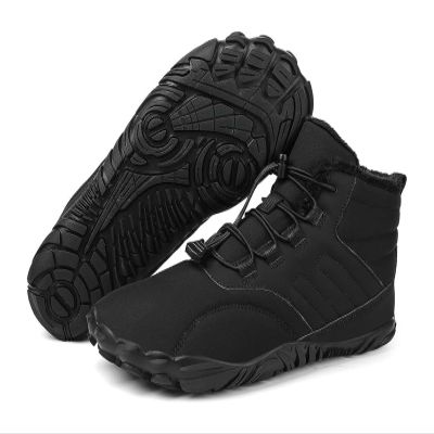 Men's Women's Warm Snow Boots, Waterproof Fur Lined Ankle Boots Winter Booties, Cold Weather Outdoor Hiking Shoes with Wide Toe Fashion Men's Winter Boots (Color : Black-B, Size : 11)