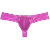 OROCOJUCO Men's Metallic Shiny Cheeky Briefs Underwear Male Pouch Soft Underpants Ultra Hight Cut Brazilian Bikini Pink XL view 1