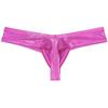 OROCOJUCO Men's Metallic Shiny Cheeky Briefs Underwear Male Pouch Soft Underpants Ultra Hight Cut Brazilian Bikini Pink XL view 3