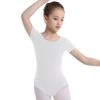 Hedmy Girls Short Sleeve Leotard for DanceGymnastics and Ballet Roundneck Tank Leotard One Piece Unitard White 4 Years view 1