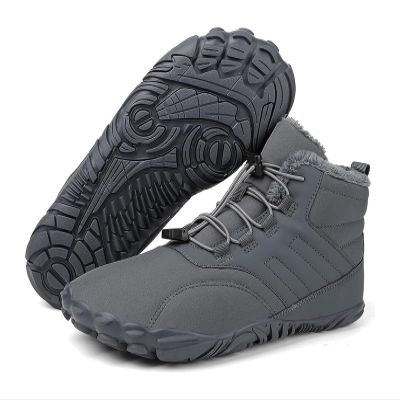 Men's Women's Warm Snow Boots, Waterproof Fur Lined Ankle Boots Winter Booties, Cold Weather Outdoor Hiking Shoes with Wide Toe Fashion Men's Winter Boots (Color : Gray-B, Size : 9)