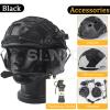 Fast PJ Tactical Helmet Set for Paintball Airsoft Hunting CQB Cs Military Games,with Tactical Headset Helmet Cover Dummy Flashbang Model Light (Black/L) view 2