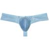 OROCOJUCO Men's Metallic Shiny Cheeky Briefs Underwear Male Pouch Soft Underpants Ultra Hight Cut Brazilian Bikini Blue Gray M view 1