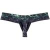 OROCOJUCO Men's Metallic Shiny Cheeky Briefs Underwear Male Pouch Soft Underpants Ultra Hight Cut Brazilian Bikini Scrawl Black M view 3