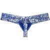 OROCOJUCO Men's Metallic Shiny Cheeky Briefs Underwear Male Pouch Soft Underpants Ultra Hight Cut Brazilian Bikini Blue with Silver XL view 3