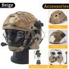Fast PJ Tactical Helmet Set for Paintball Airsoft Hunting CQB Cs Military Games,with Tactical Headset Helmet Cover Dummy Flashbang Model Light (Tan/L) view 2