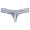 OROCOJUCO Men's Metallic Shiny Cheeky Briefs Underwear Male Pouch Soft Underpants Ultra Hight Cut Brazilian Bikini Light Gray XL view 3