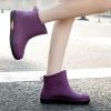 Rainshoes Women Short Tube Plush Thermal Water Shoes Shoes Fashion Women Rain Boots Mens Rubber Boots (Purple, 7) view 2