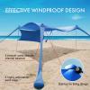 Beach Canopy Tent Shade with Sidewalls 10x10FT, 6.6FT Tall, UPF50+ Sun Shelter, Windproof & Water Resistant, Includes Guylines Sand Shovel Stability Poles, Easy Up for Beach Outdoor Camping Backyard view 3