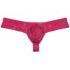 OROCOJUCO Men's Metallic Shiny Cheeky Briefs Underwear Male Pouch Soft Underpants Ultra Hight Cut Brazilian Bikini Light Wine Red M view 1