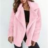 Akivide Women Loose Faux Fur Warm Coat Trendy Winter Fuzzy Fleece Sherpa Lightweight Button Lapel Jacket Clothes view 3