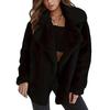 Akivide Women Loose Faux Fur Warm Coat Trendy Winter Fuzzy Fleece Sherpa Lightweight Button Lapel Jacket Clothes view 1