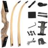 Archery 60" Black Hunter Wooden Recurve Bow - Right Handed, 20-60lbs for American Hunting & Shooting Practice (Burlywood, 35 Lbs) view 1