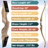 Archery 60" Black Hunter Wooden Recurve Bow - Right Handed, 20-60lbs for American Hunting & Shooting Practice (Burlywood, 35 Lbs) view 3