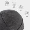 BASSDASH Winter Beanie Hats with Fleece Lining Thick Warm for Men Women Stretchy Fit Unisex Cuffed Knit Hat Heather Dark Grey view 4