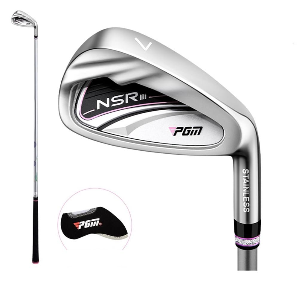 Professional Lady Golf Club Iron #7 - Carbon or Steel Shaft Golf Iron for Woman - Competition Golf Irons with Golf Headcover (with Carbon Shaft,Black)