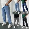XUETON Men's Slim Fit Stretch Jeans Ripped Skinny Jeans for Men Fashion Straight Leg Comfort Flex Waist Baggy Denim Pants Stretch Casual Tapered Leg Moto Biker Jeans Distressed Denim Trousers view 2