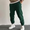 XUETON Mens Fleece Jogger Sweatpants Relaxed Fit Drawstring Athletic Sports Gym Sweat Pants Workout Running Jogging Winter Heavyweight Casual Baggy Harem Pants Trousers Green view 2
