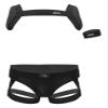 Fldy Men's Jockstrap Wrestling Singlet Buckle Pouch Leotard Underwear Harness Bodysuit Jumpsuits Black C Medium view 1