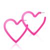 70mm Hot Pink Heart Big Hoop Earring Acrylic Open Large Hoop Earrings C Shape Trendy Earrings Lightweight Statement Ear Jewelry Earring For Women view 1