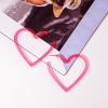 70mm Hot Pink Heart Big Hoop Earring Acrylic Open Large Hoop Earrings C Shape Trendy Earrings Lightweight Statement Ear Jewelry Earring For Women view 2