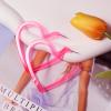 70mm Hot Pink Heart Big Hoop Earring Acrylic Open Large Hoop Earrings C Shape Trendy Earrings Lightweight Statement Ear Jewelry Earring For Women view 3