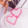70mm Hot Pink Heart Big Hoop Earring Acrylic Open Large Hoop Earrings C Shape Trendy Earrings Lightweight Statement Ear Jewelry Earring For Women view 4