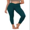 ODODOS Women's Cross Waist 7/8 Yoga Leggings with Inner Pocket, Inseam 25" Gathered Crossover Workout Yoga Pants, Forest Teal, X-Small view 1