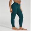 ODODOS Women's Cross Waist 7/8 Yoga Leggings with Inner Pocket, Inseam 25" Gathered Crossover Workout Yoga Pants, Forest Teal, X-Small view 2