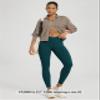 ODODOS Women's Cross Waist 7/8 Yoga Leggings with Inner Pocket, Inseam 25" Gathered Crossover Workout Yoga Pants, Forest Teal, X-Small view 4