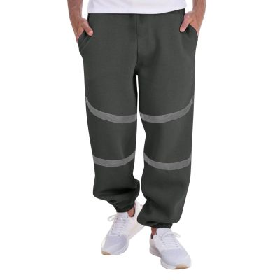 XUETON Mens High Visibility Industrial Safety Work Pants Casual Lightweight Waterproof Rain Pants Outdoor Baggy Trousers Grey